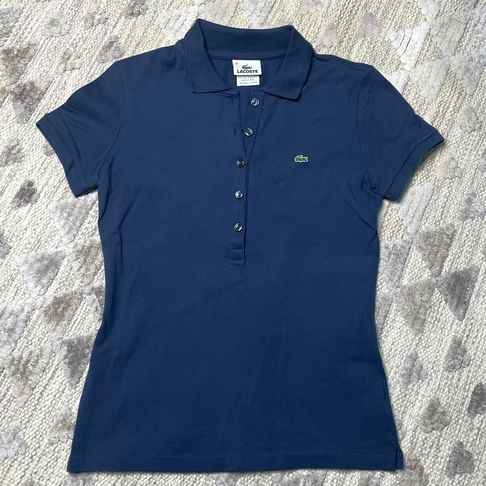Lacoste | Classic Slim Fit Blue Polo Small